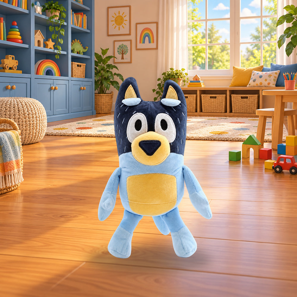 Bandit 28 cm plush in a playful family room