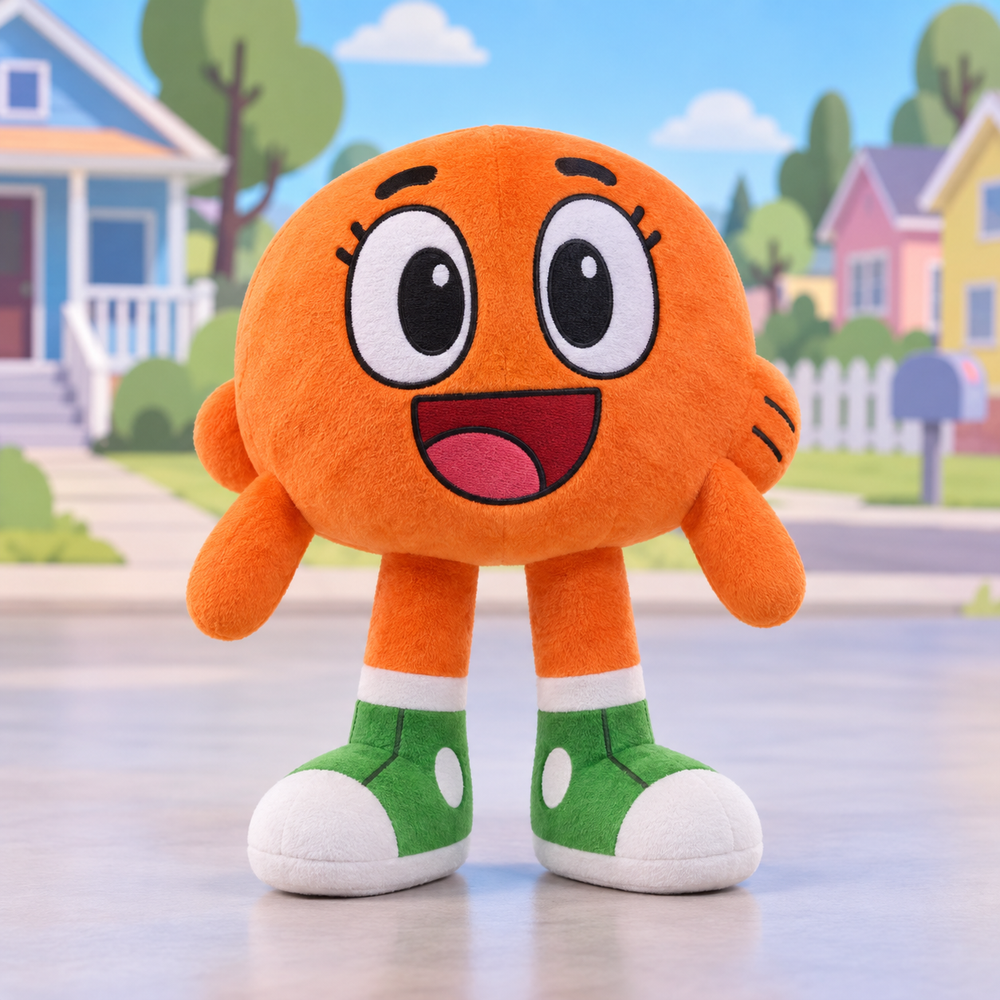Darwin Watterson plush on a colorful Elmore inspired background