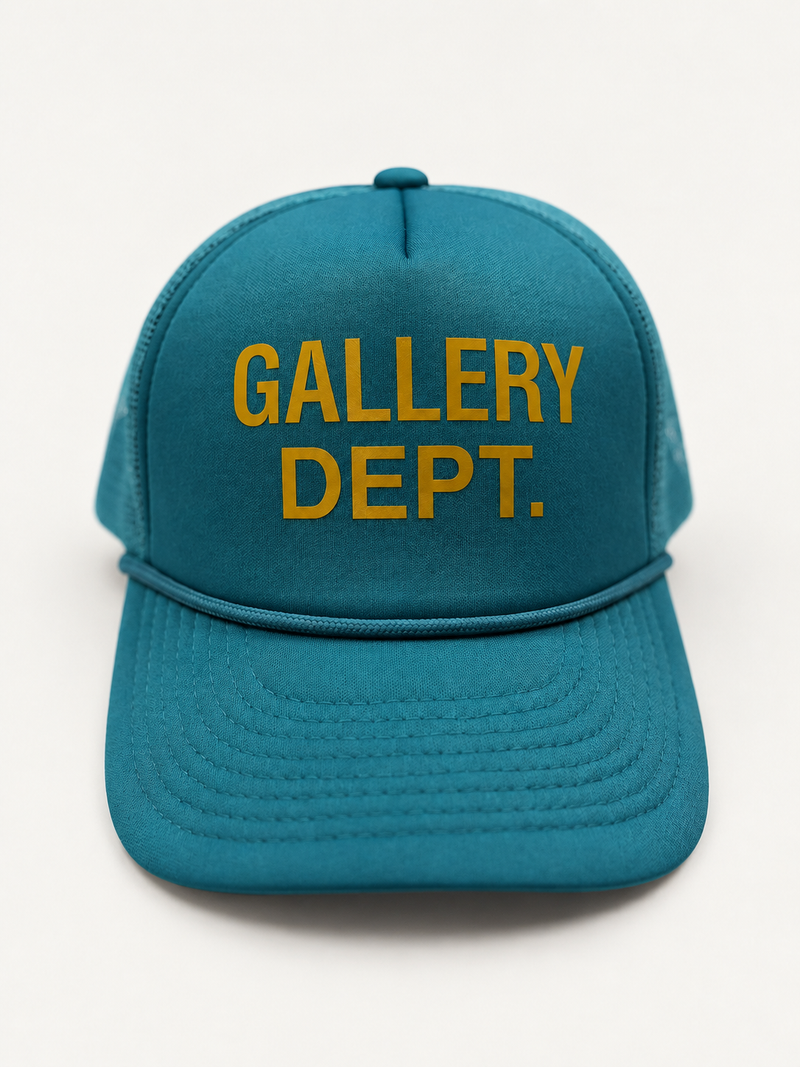 Gallery Dept Blue Yellow Logo Trucker Cap