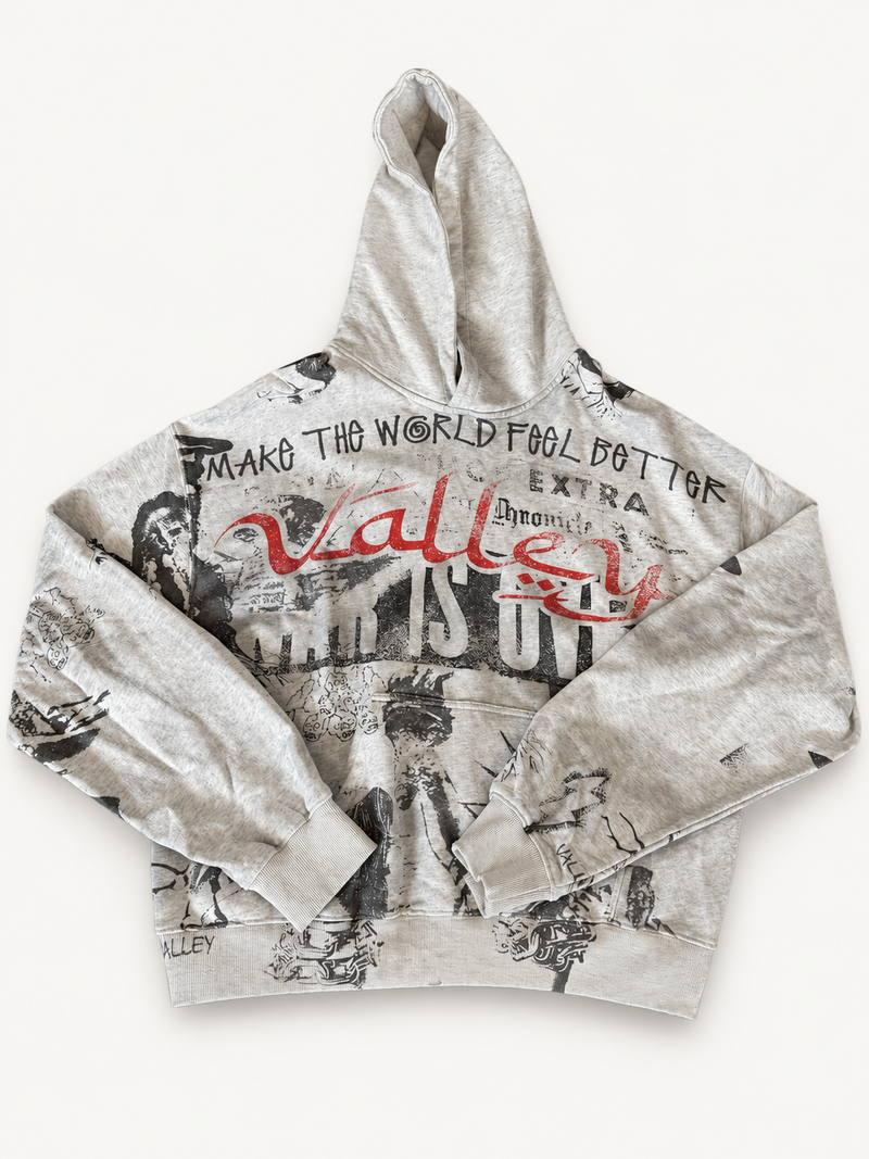 Vale Mural Grey Pullover Hoodie
