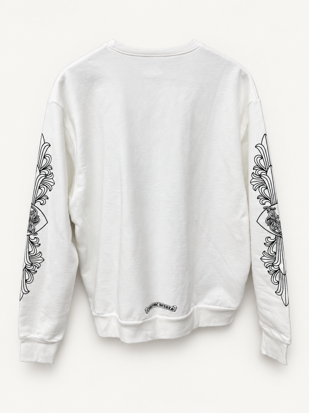 Chrome Hearts Love You Floral Heart Crewneck rear view.