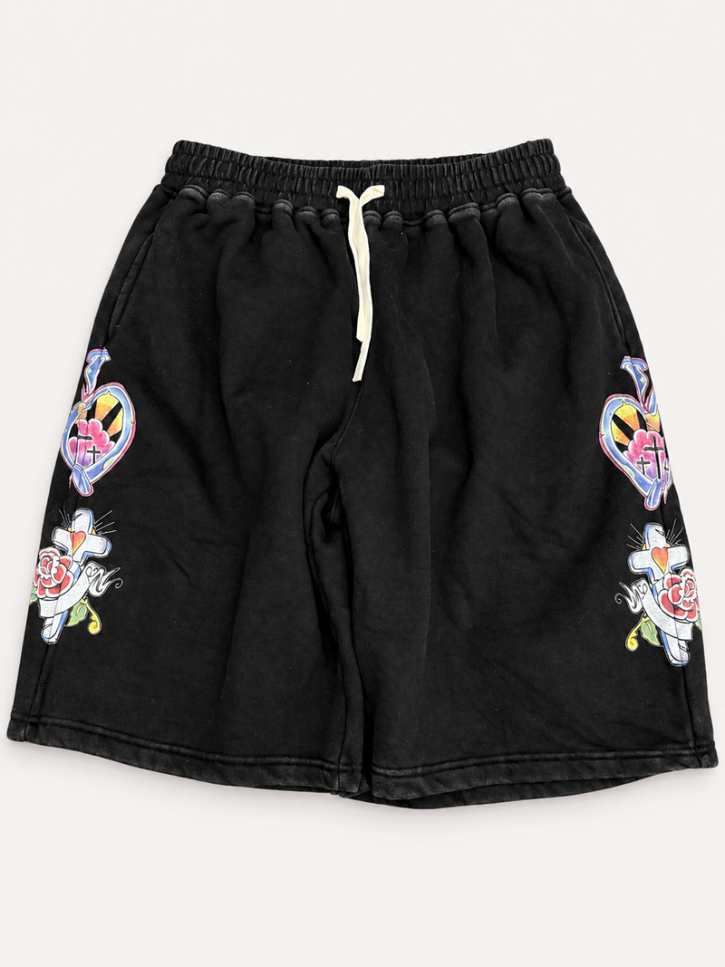 We Are Righteous Black Cotton Shorts