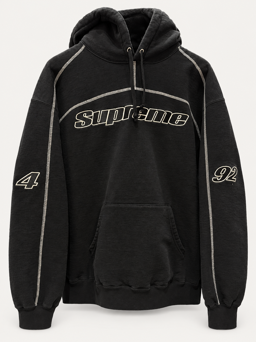 Supreme Overlock Black Hoodie