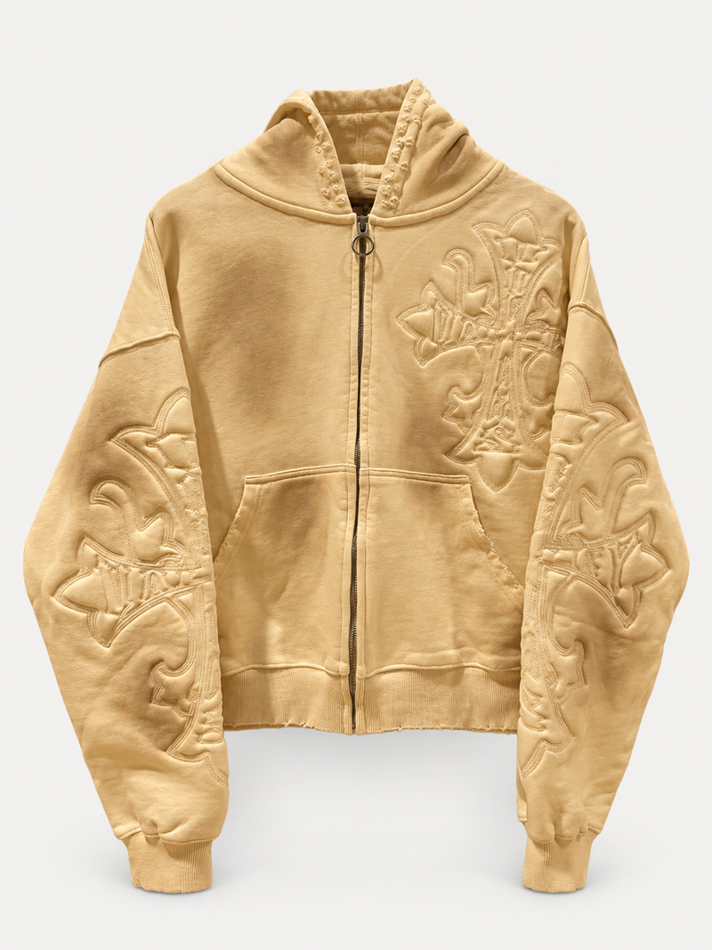Vale Forever Carver Cross Tan Zip Hoodie