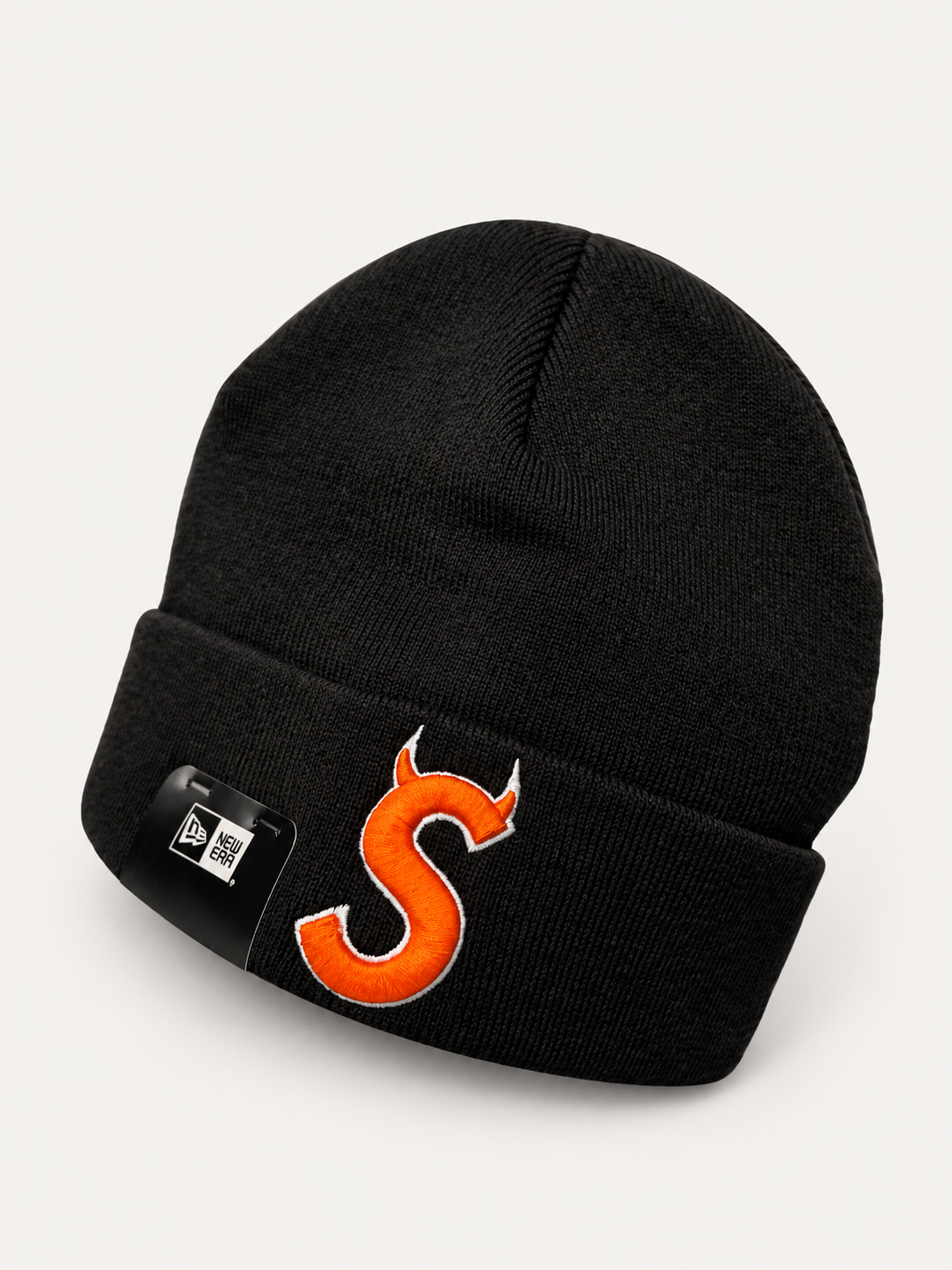 Supreme New Era Devil S Logo Black Orange Beanie