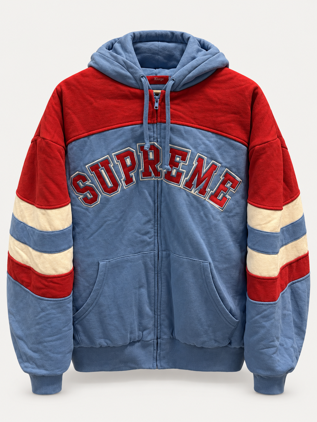 Supreme Filled Blue Red Zip Hoodie 2026