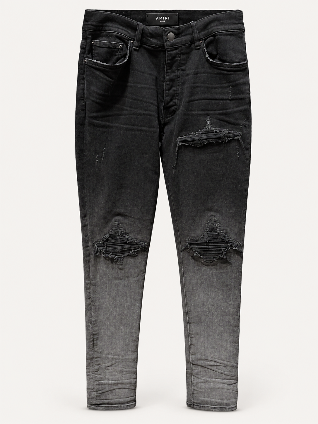 Amiri Black MX1 Patch Skinny Jeans