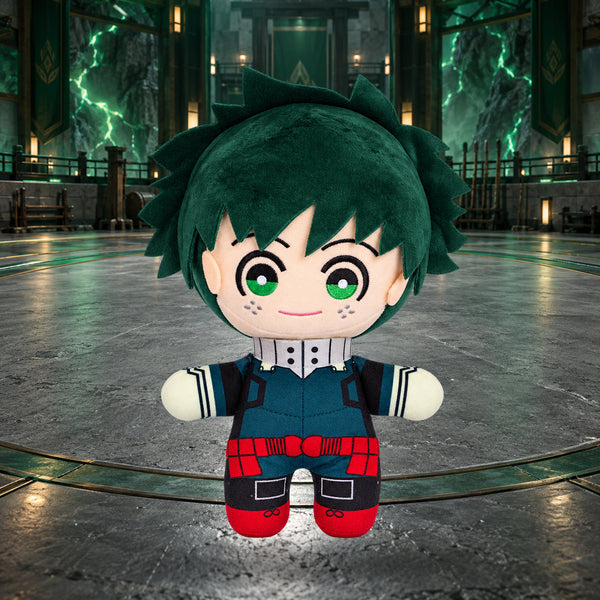 Deku 25 cm plush in a realistic green hero training arena