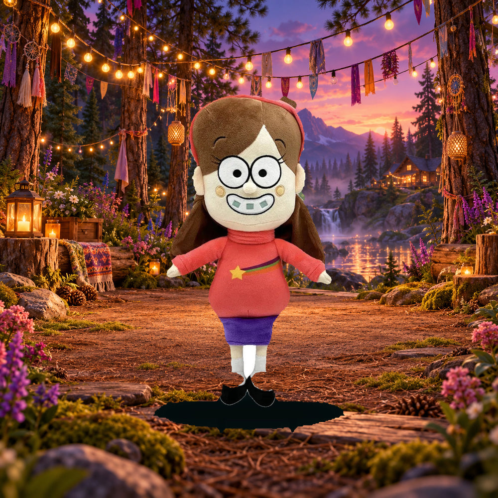 Mabel Pines Plush on premium mystery forest background
