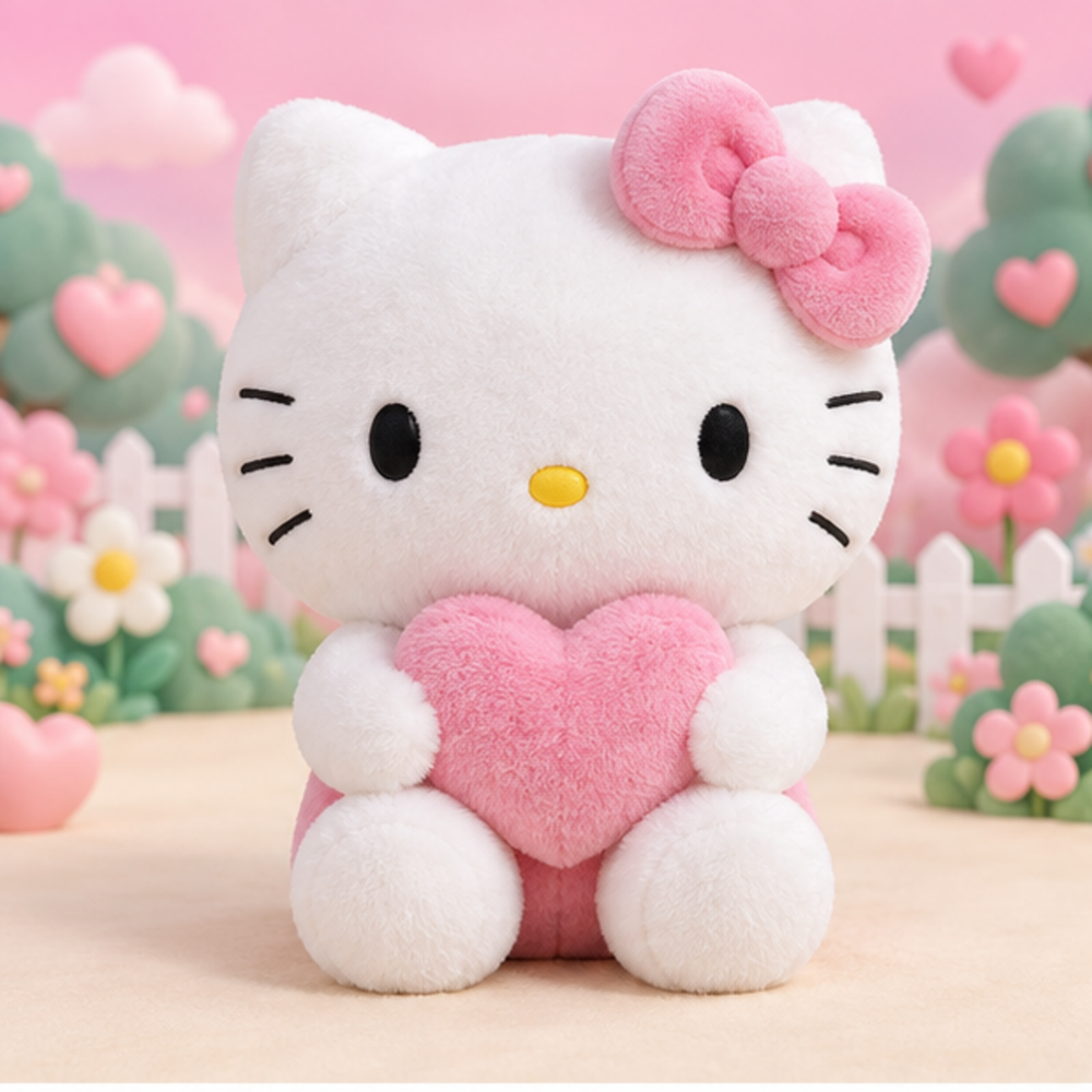 Hello Kitty Heart Plush front view