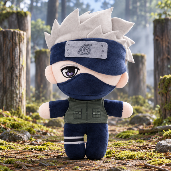 Kakashi Hatake 30 cm plush in a forest training ground