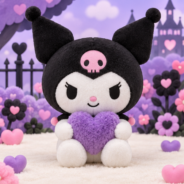 Kuromi Heart Plush front view