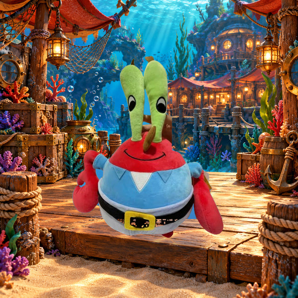 Mr. Krabs Plush on premium underwater background