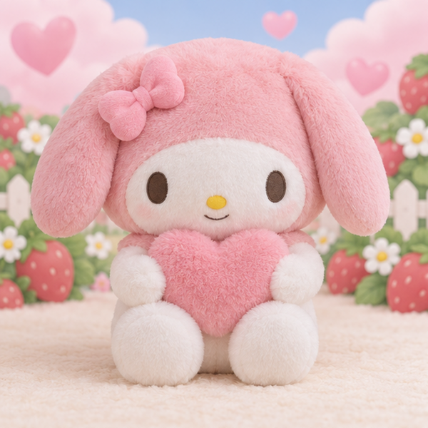 My Melody Heart Plush front view