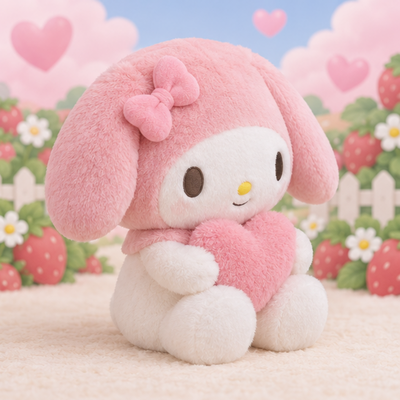 My Melody Heart Plush side view