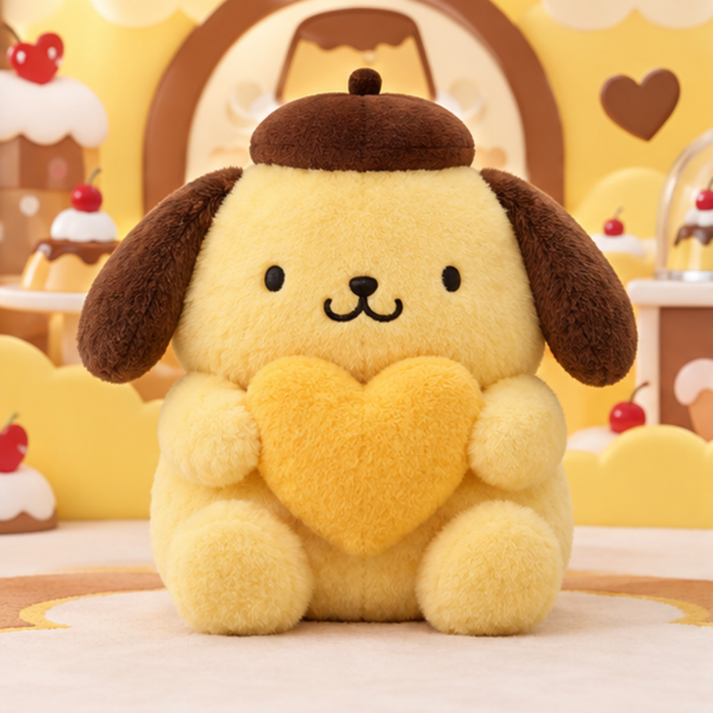Pompompurin Heart Plush front view