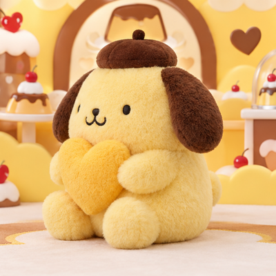 Pompompurin Heart Plush side view