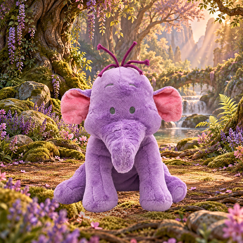 Lumpy Plush on premium storybook woodland background
