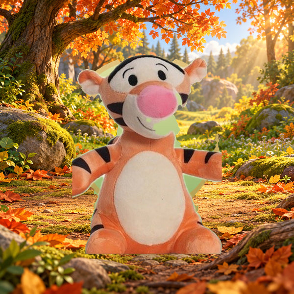Tigger Plush on premium storybook woodland background